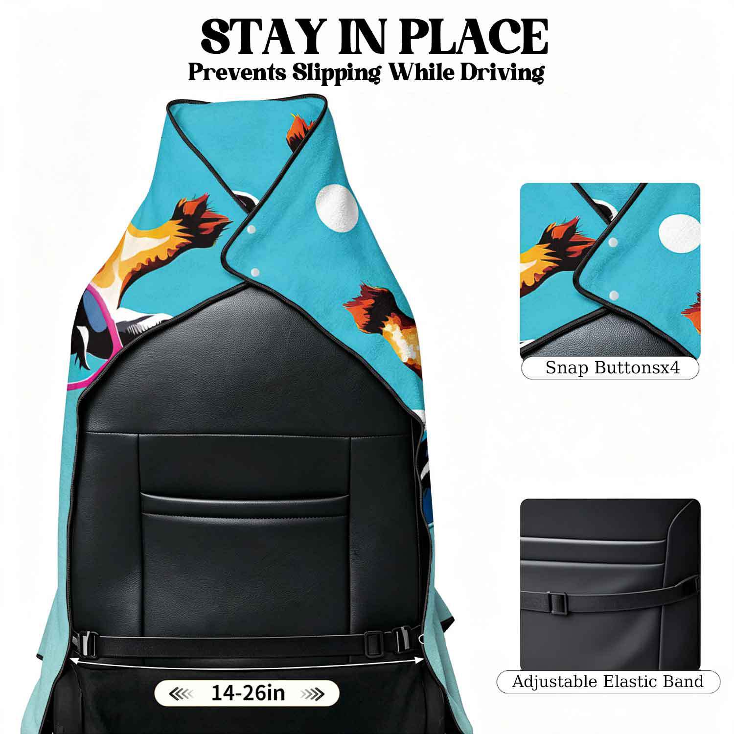 2-piece dual-use car seat cover, ultra-fine fiber, can be used as a beach towel, printed car protective seat cover 13