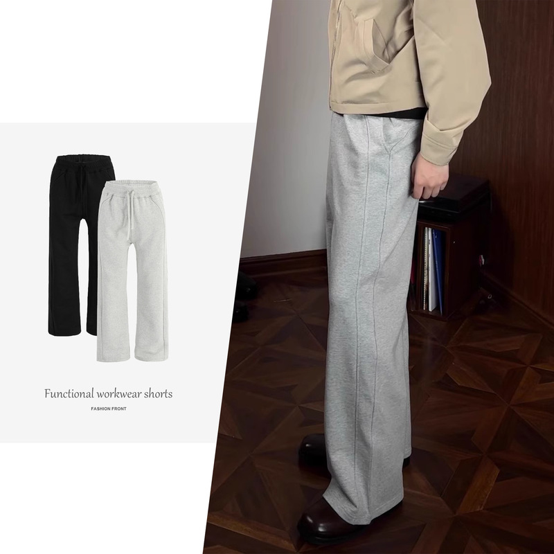 【Csmy】Oclin Soft and Waxy Work Clothing Scuba Straight Loose Stereo Tailoring Spring and Summer Lulu Sweatpants Men's Brushed