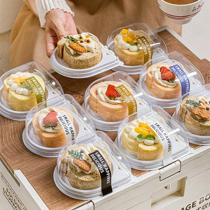 透明蛋糕卷慕斯盒瑞士卷哈尼卷班戟蛋糕包装盒一次性甜品打包盒子