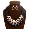 Capacious acrylic jewelry, necklace and earrings with tassels, set, accessories, European style