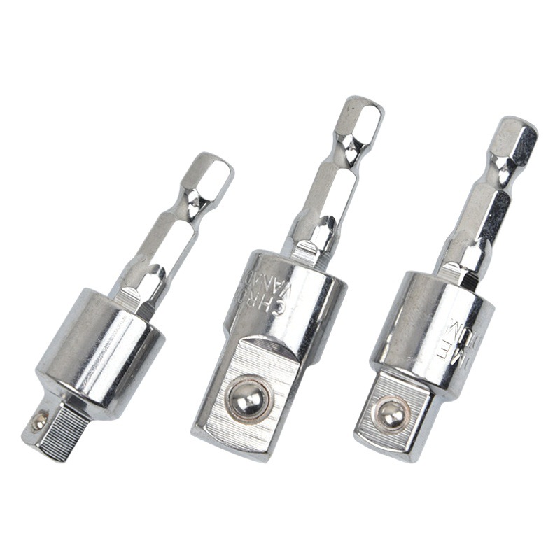 Barra de enlace de lote de viento de 360 grados 1/4 3/8 llave eléctrica mango hexagonal a varilla de conexión de conversión de manga de Cabeza Cuadrada