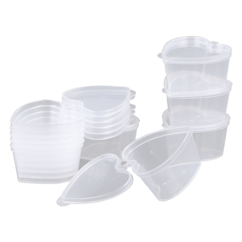 Caja de salsa desechable Jinwuyuan taza de salsa engrosada redonda/en forma de corazón taza de salsa de embalaje para llevar de una pieza 45ml