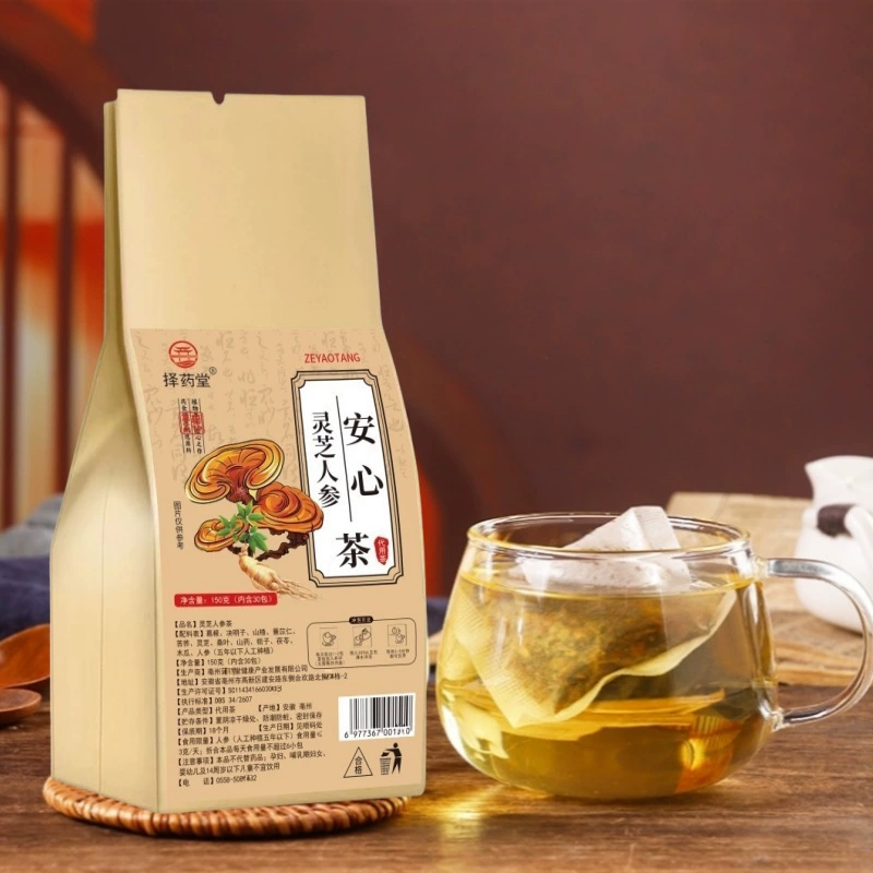 Ганодерма лукидум, женьшень, чай для спокойствия ума, семена кассии, листья шелковицы, тукахо, корень кудзу, чай для здоровья, оптовая продажа травяного чая, открытый продукт