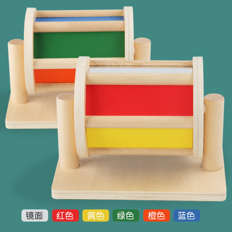 Juguetes de madera divertidos para niños Montessori educación temprana tambor de madera textil material didáctico juguetes Montessori