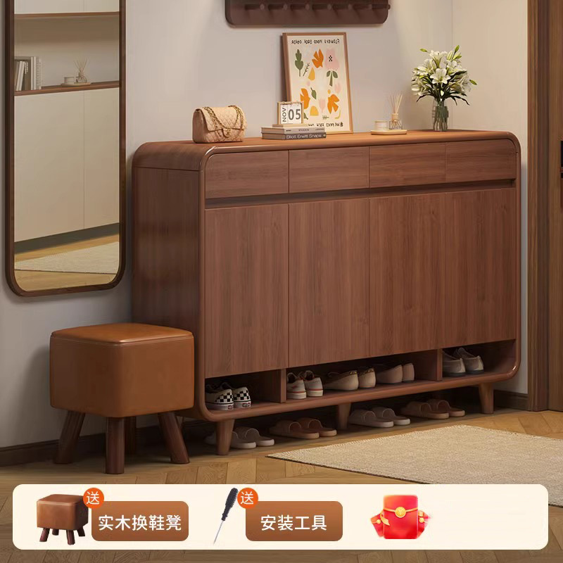 One Piece Generation Hair Household Door Entrance Cabinet Integrated Storage Cabinet Balcony Cabinet Indoor Shoe Rack Home New Chinese Shoe Cabinet