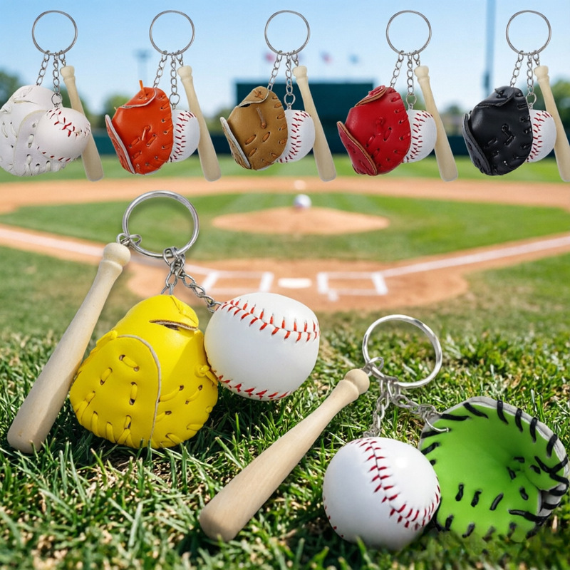 Cross-Border Popular Mini Baseball Keychain Bag Pendant Softball Glove Softball Baseball Pendant Baseball Wholesale