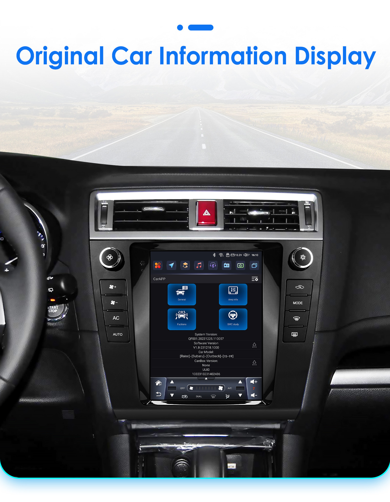Suitable for 15-19 Subaru Outback 9.7inch Vertical Screen Android Car Mp5 Navigator with Wireless Carplay