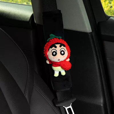 Seat belt shoulder pad — Seatbelt Shoulder Pad Flower - persimmon-hat-red-envelope-crayon-shin-chan-black-velvet-shoulder-pads-hand-sewn-no-specifications