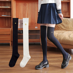 女童長筒襪純棉黑色洋氣潮襪學生打底襪春秋兒童高筒過膝蓋長襪子