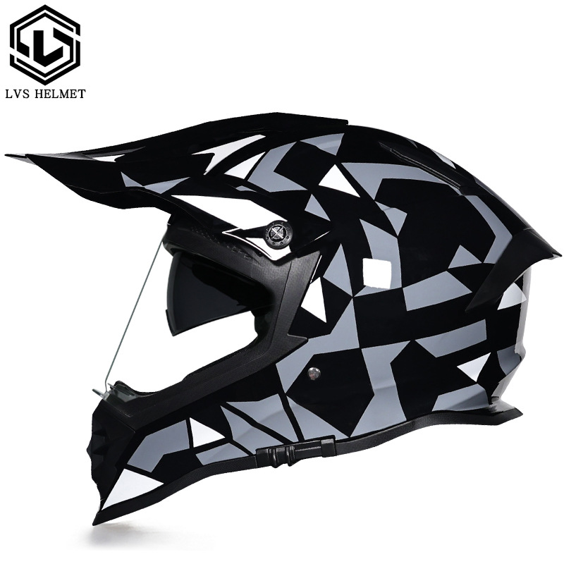 Nuevo off-road tire casco de doble lente carretera tire casco completo motocicleta Larga Distancia unisex Four Seasons universal LVS