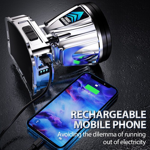 Strong light LED headlight induction night fishing head-mounted long-range charging outdoor camping miner's lamp lithium battery search flashlight