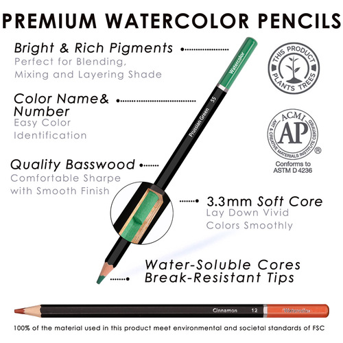 Factory direct sales 72 colored pencil tin box set for coloring and filling color lead hand-painted graffiti 72 water-soluble color pencils