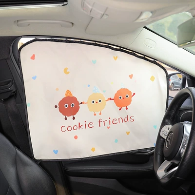 Car sunshade side curtain embedded car window track car sun protection heat insulation sunshade cartoon car curtain (Car curtains) - orbital-front-drivers-sunshade-single-piece