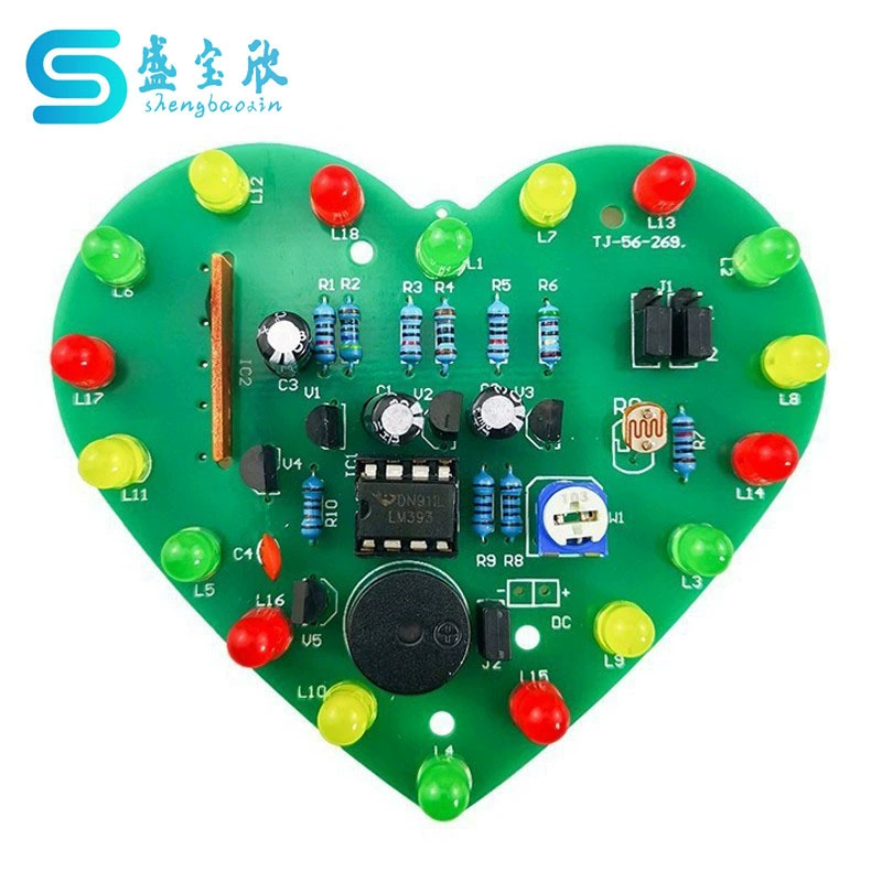 Управление освещением Музыкальный комплект сердечного света 18 светодиодных цветных огней Управление электронными деталями DIY TJ-56-269