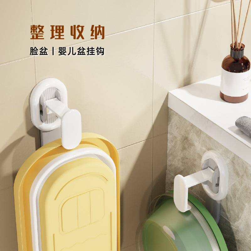 Gancho para lavabo Gancho para almacenamiento de cocina doméstica sin perforación Gancho para baño grande Estante para baño Estante para lavabo