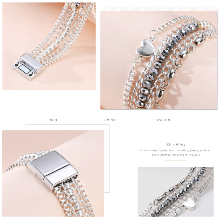 Wholesale Jewelry Wide Side Magnetic Clasp Multi-layer Bracelet Nihaojewelry display picture 3