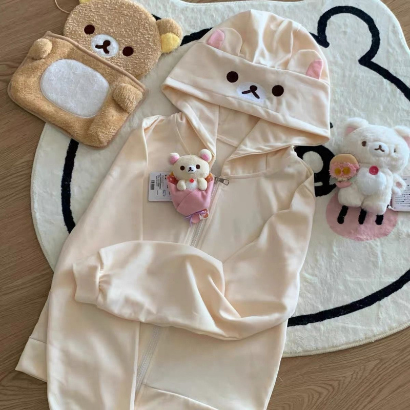 小熊耳朵长袖拉链卫衣外套女生秋冬2025日系可爱甜美开衫休闲上衣|undefined