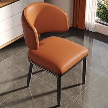 意式极简餐椅新款环抱式靠背椅凳轻奢酒店餐厅家用软包餐桌椅子