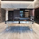 台球桌用球房标准型商用室内水晶美式黑八花式九球玻璃桌球台