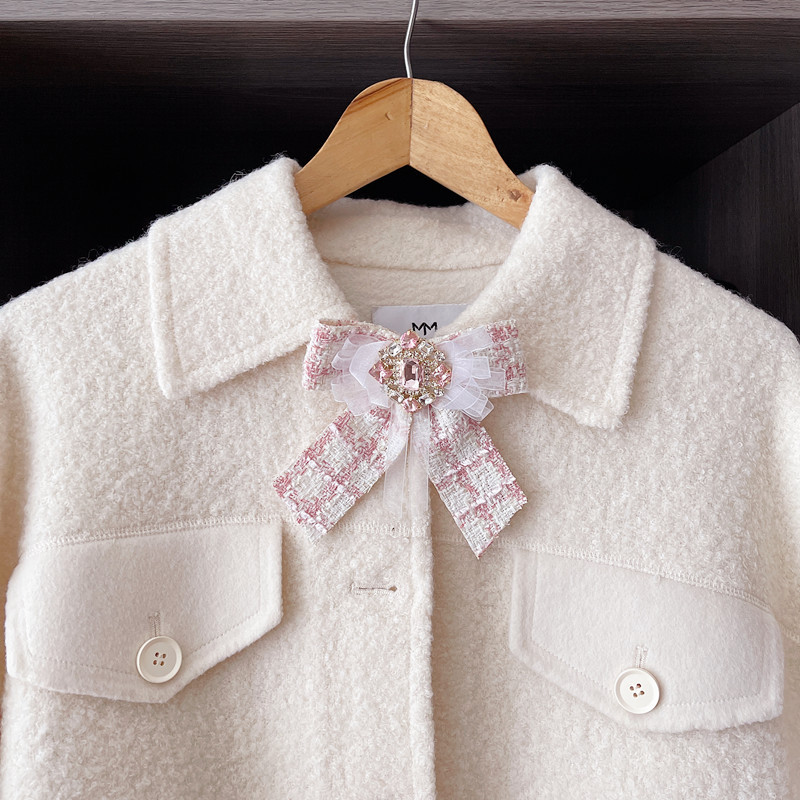 Pajarita collar flor accesorios moda Chanel estilo arco rhinestone abrigo collar decoración coreano cliente orden comercio exterior