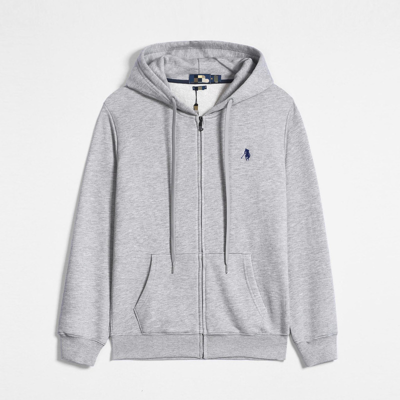 Spring and Autumn Long Sleeve Sweater Men's Casual Pure Cotton Solid Color Embroidered Pony Mark Zipper Pullover Cardigan Sweater Spring and Autumn Long Sleeve Sweater Men's Casual Pure Cotton Solid Color Embroidered Pony Mark Zipper Pullover Cardigan Sweater