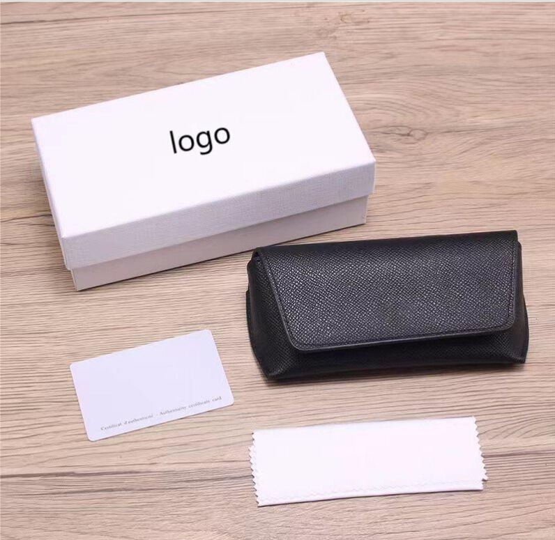 蓝色手工款品牌万家套装眼镜盒天地盖纸盒镜布袋可做客户logo现货|undefined