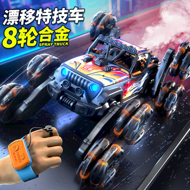 New product alloy remote control car swing arm stunt car six-wheel drift gesture induction jeep off-road vehicle music toy car
