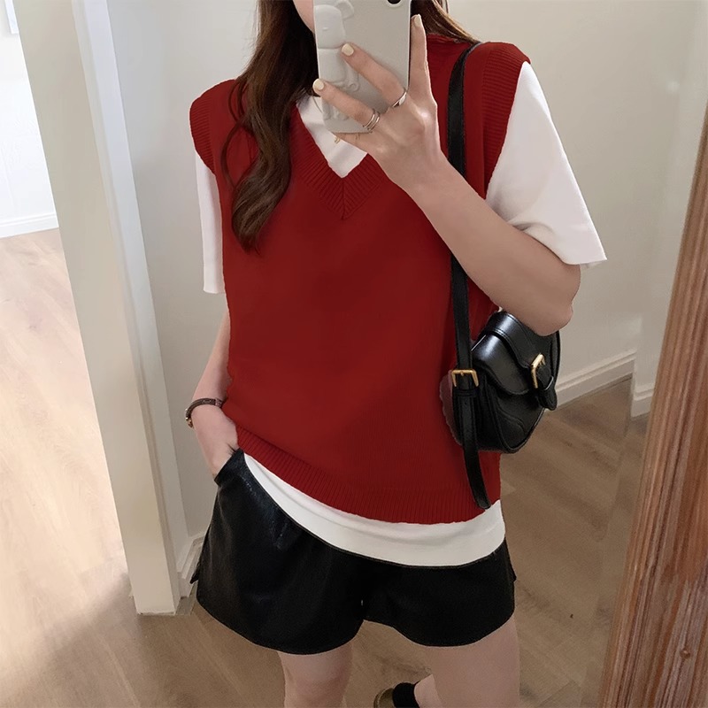 2024 primavera y otoño nuevo estilo suelta vintage suéter de punto Chaleco de las mujeres chaleco estilo coreano versátil abrigo image 12