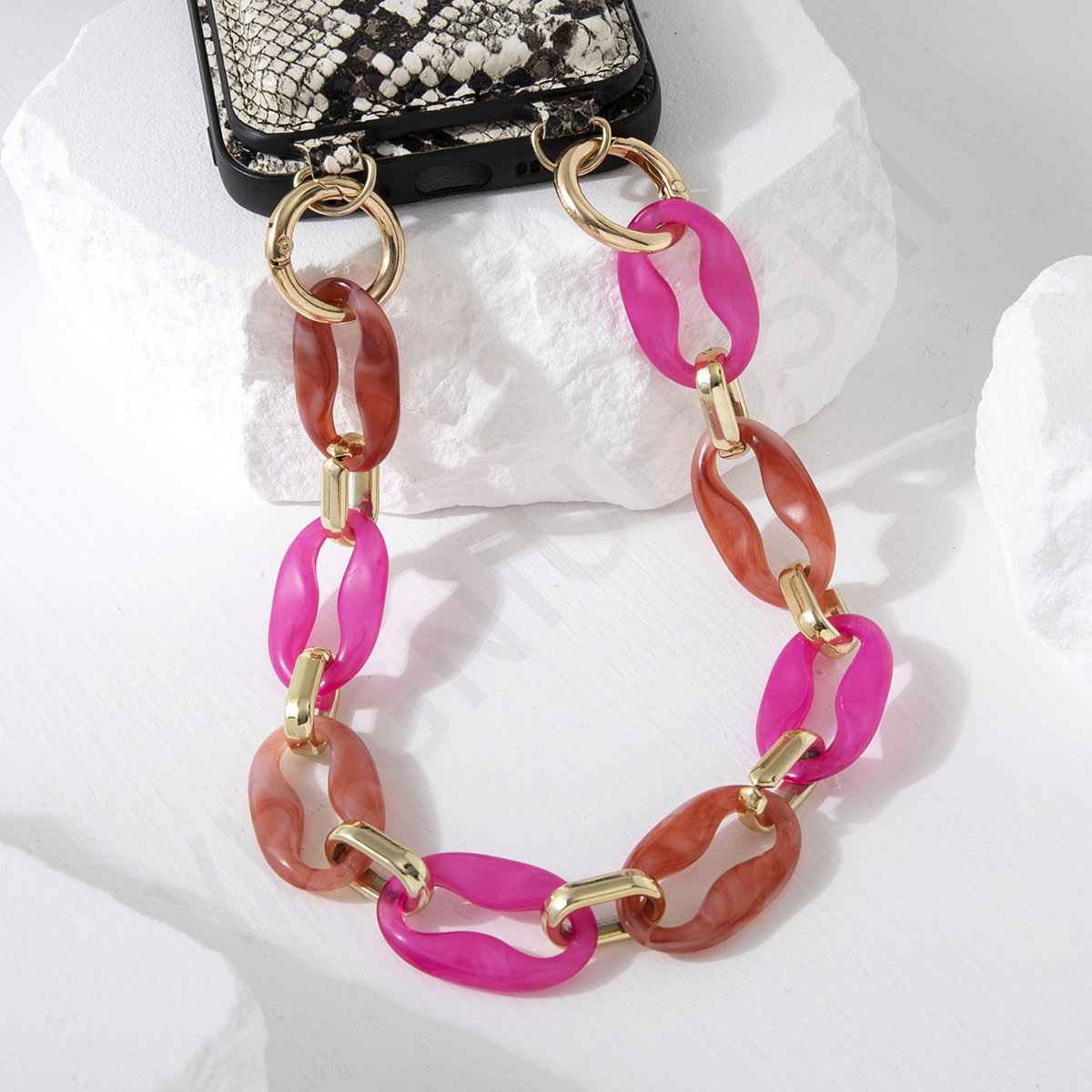 32g Weight Mobile Phone Chain Classification 1 Piece Quantity Alloy Material Oval Pattern Retro, Classic Style Style Retro Classic Style Oval Arylic Alloy Mobile Phone Chain 15