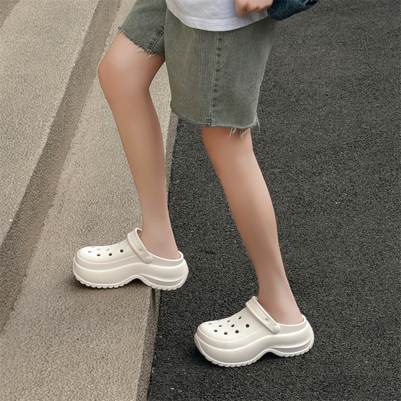Summer Thick-Soled Clogs for Women, Height-Increasing Fashionable Closed-Toe Sandals, Versatile Eva Thick-Soled Beach Two-Way Slippers Summer Thick-Soled Clogs for Women, Height-Increasing Fashionable Closed-Toe Sandals, Versatile Eva Thick-Soled Beach Two-Way Slippers