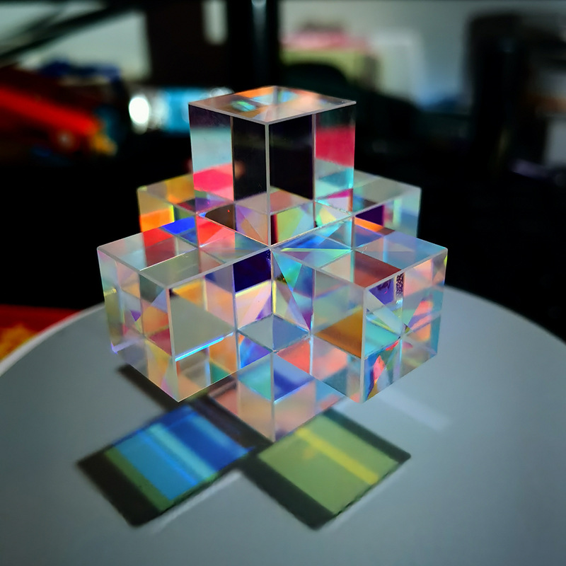 Sol catcher color prisma cubo de luz cristal óptico Cruz decoración escritorio Sol Catcher Festival regalo