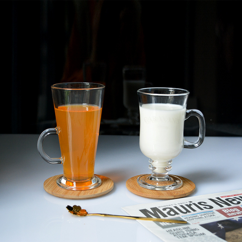 Nuevo vintage jugo leche té batido taza irlandesa taza ins chica corazón postre taza retro café taza con mango