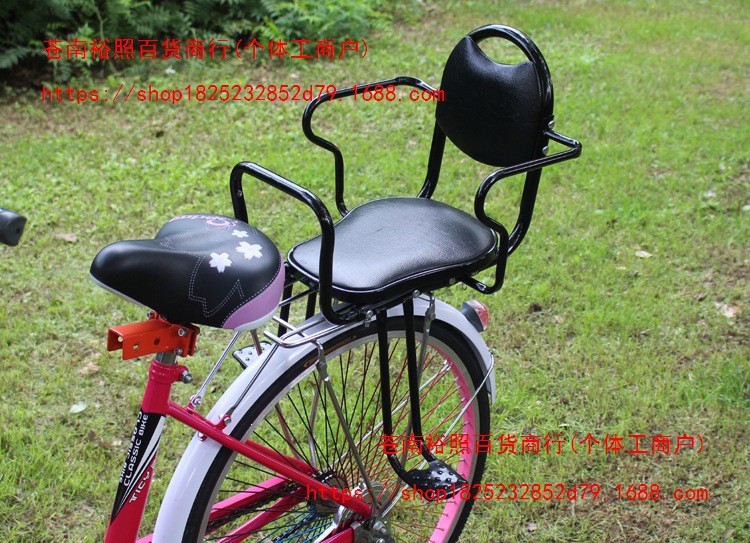 Electric bicycle child seat, rear-mounted, for kids, students, and babies, with a thickened and widened cotton rain cover for wind protection