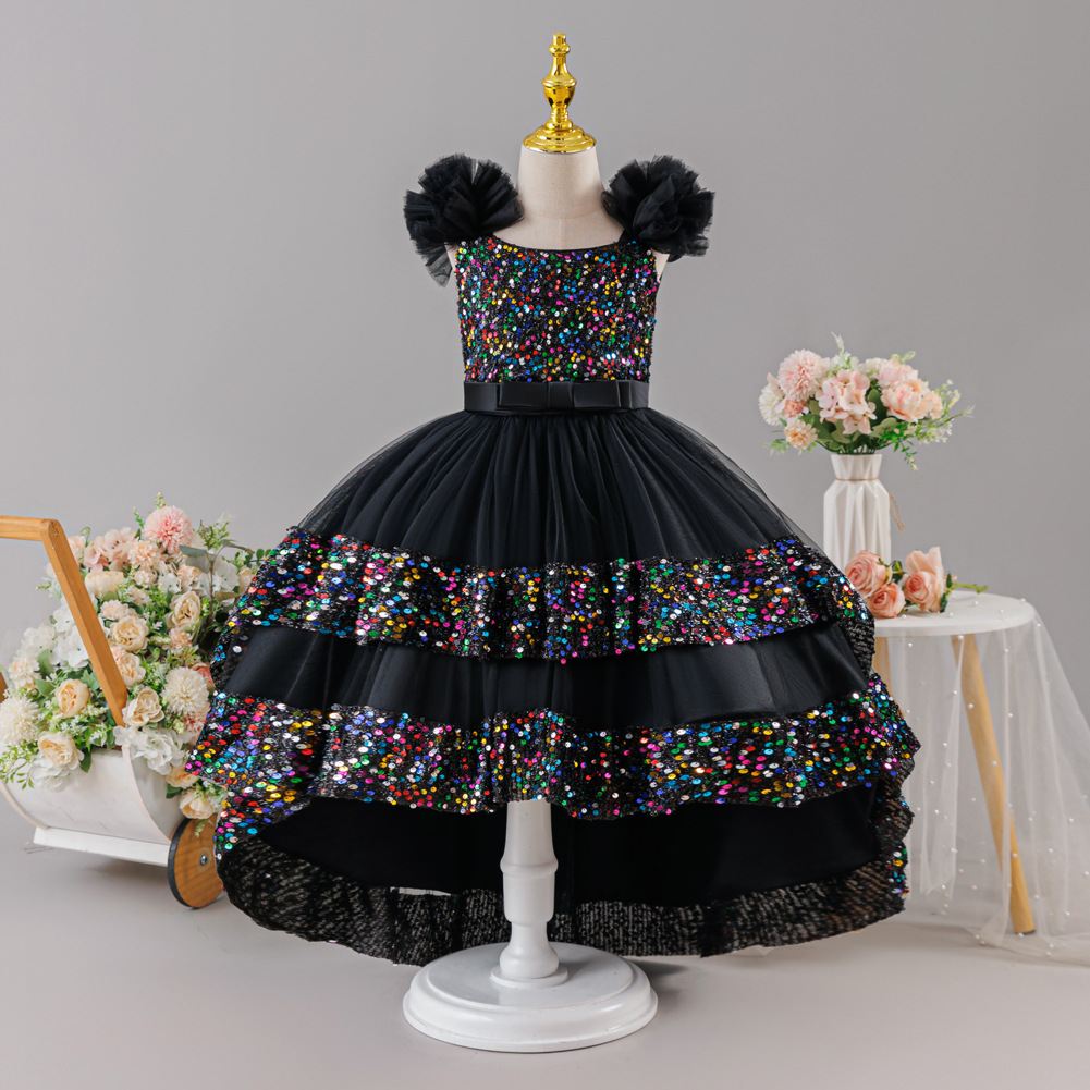 Europa y América vestidos de niñas vestidos de fiesta de Navidad de sequillas vestidos de princesa vestidos de flores de cumpleaños cena de piano