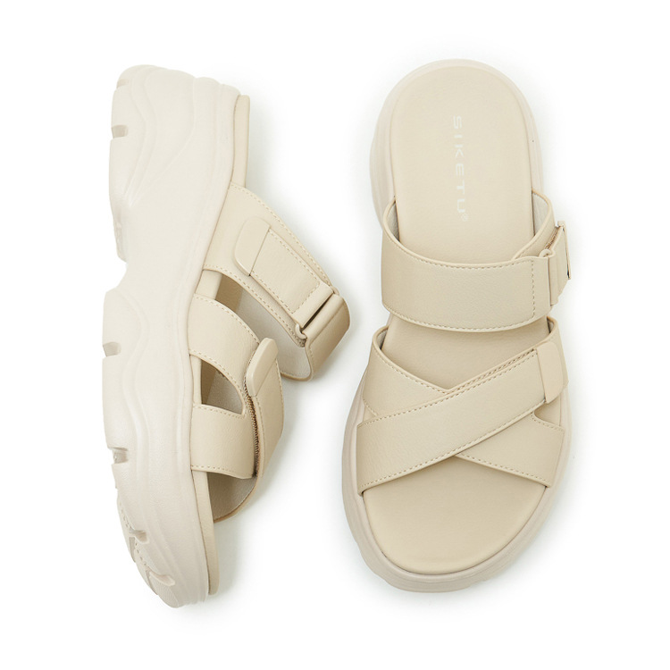 Dép sandal nữ đế dày quai chữ V có dán chống trượt phong cách thể thao — màu hồng, Xanh ngọc lam tốicolor, màu mơ chi tiết 28