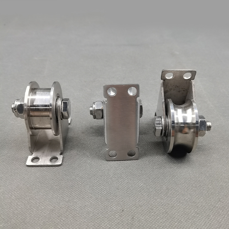 Polea Fija con Rodamiento de Acero Inoxidable Ranura H/V/U para Puertas Corredizas y Rieles