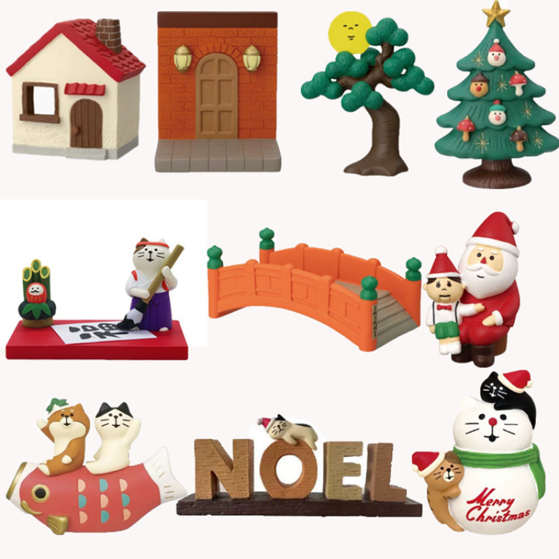 일본 고양이 DIY 크리 에이 티브 유행 눈 고양이 집 고양이 눈사람 미니어처 선물 ZAKKA 수지 홈 고양이 장식품