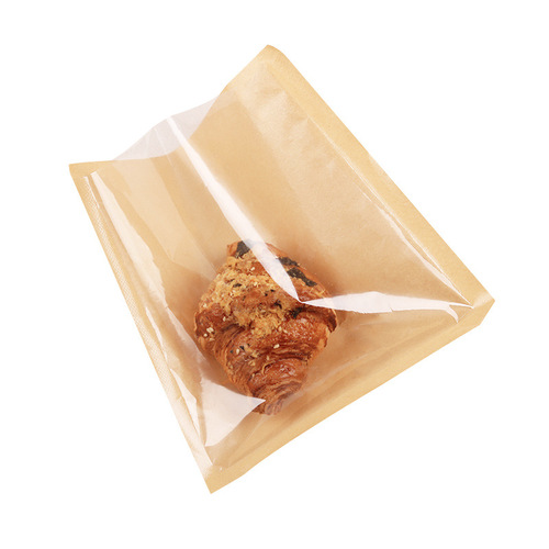 Internet celebrity disposable food take-out bag oil-proof croissant bread bag kraft paper packaging bag baking packaging bag