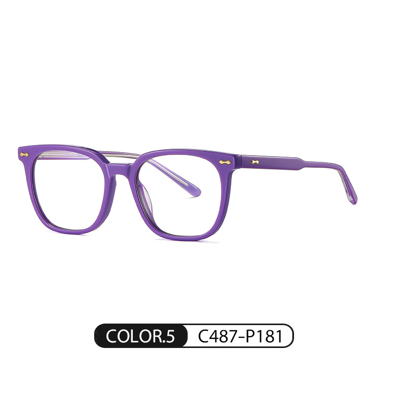 Nueva placa hecha a mano gafas de Marco artístico fresco liso gafas PS8802 miopía anti-azul gafas de luz de las mujeres