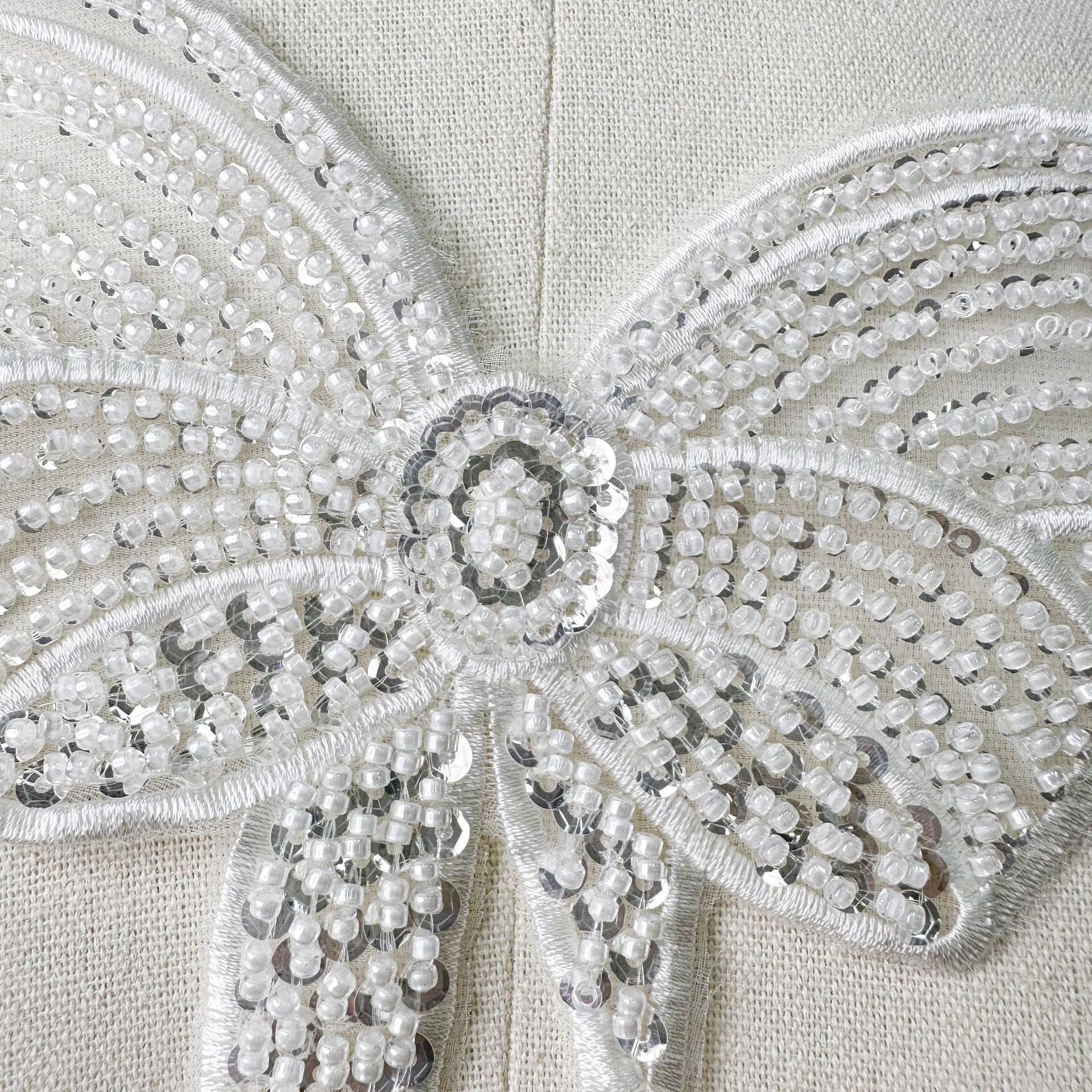 Arco de mariposa sequinilla perlas bordadas accesorios vestidos de boda ropa ropa de niños accesorios de encaje