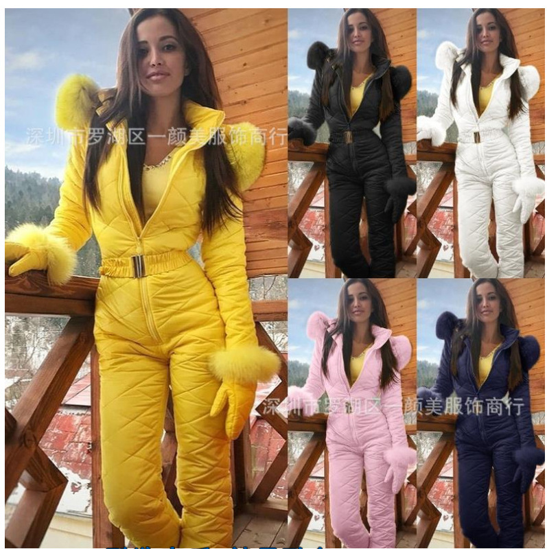 Ski Clothing Warm Women's Temperament Coat Women's Autumn and Winter Coat Hoodie Outdoor Fashion Sports Women's Jumpsuit