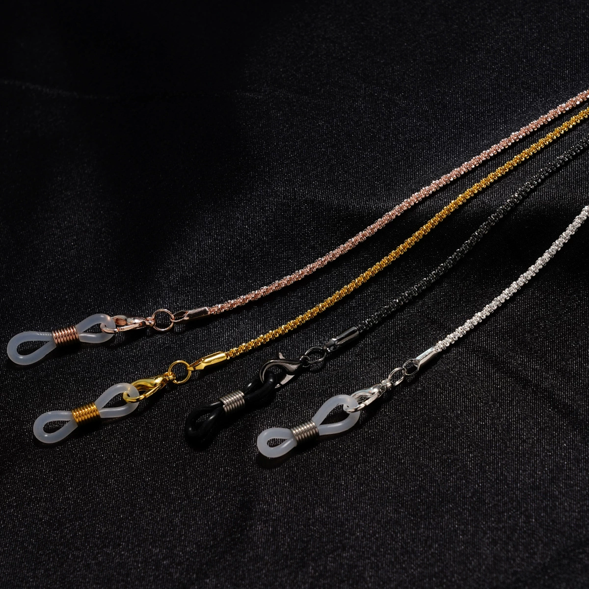 Small design glasses, metal strap, medical mask, light luxury style