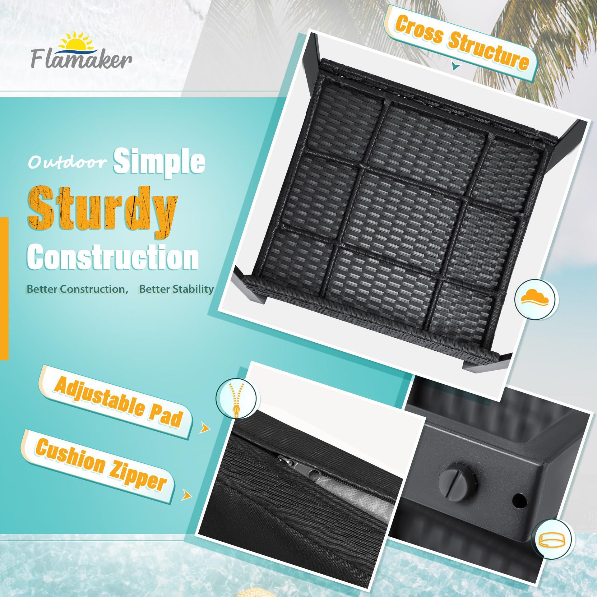 Amazon Promoción al aire libre 3 piezas sofá de caña patio jardín balcón hotel silla de caña muebles transfronterizos