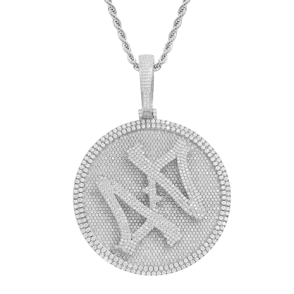 Rotatable Pendant Necklace For Men Solid Zircon Hip Hop Style_voghion.com
