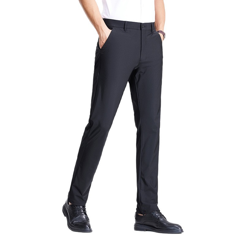 Pantalones casuales de hombre primavera y verano nuevos pantalones comerciales ociosos pantalones elásticos primavera y otoño sin quemar y antiarrugas pantalones rápidos para hombres