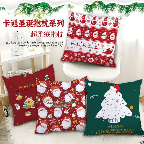 Bestselling Christmas Print Throw Pillow Sofa Holiday Home Living Room Party Decor Cushion Wholesale