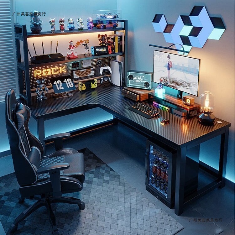 Corner Gaming Table Computer Table Desktop Home Double Desk Bookshelf Integrated Table Bedroom Corner Table Office Desk