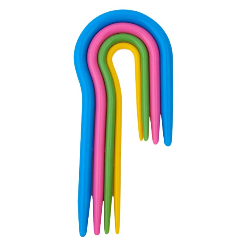 Пластиковые U-образные спицы для вязания свитеров, инструменты для рукоделия, пластиковые спицы с большим ушком для вязания пряжи, иглы для ручного шитья, изогнутые спицы оптом