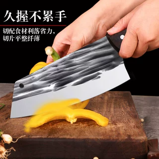 锻打不锈钢菜刀切肉刀家用厨房女士切片刀锋利耐用切菜刀具跑江湖