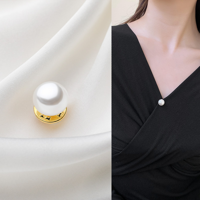 Perla anti-diversión broche camisa camisa sin costura collar botón de prenda invisible fijo anti-diversión botón de decoración